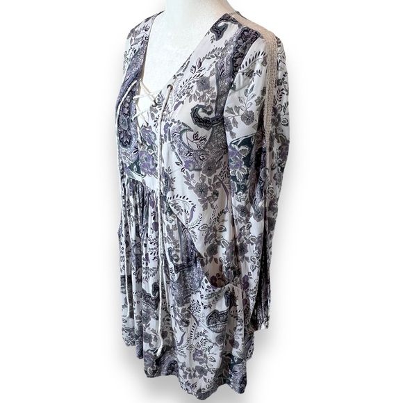 Free People “Rain or Shine” Printed Dress — Boho Floral • Size Small - Picture 3 of 6